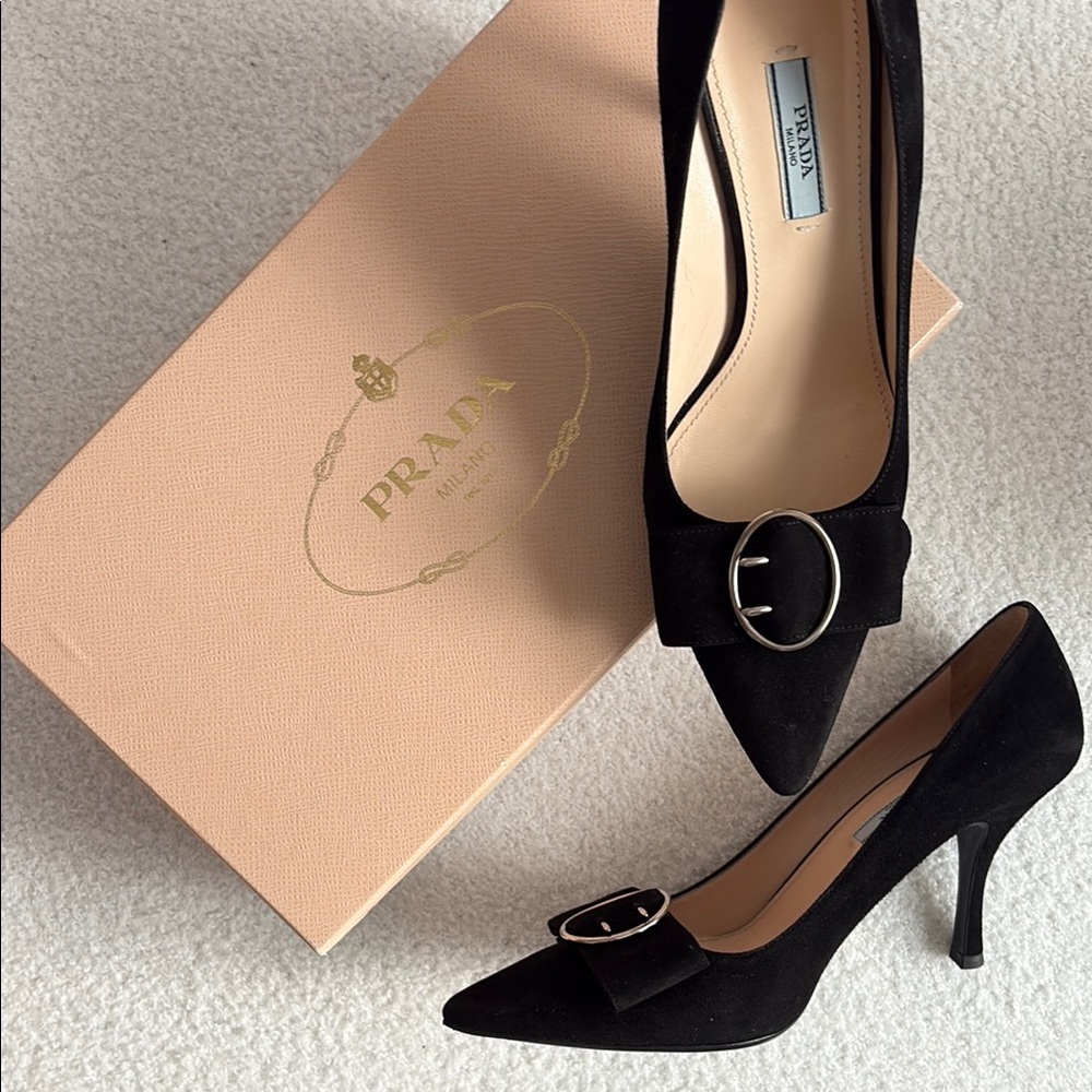 Prada Black Stiletto Heels with Pointed Toe
